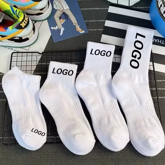 Meias masculinas bordadas de algodão para ciclismo, esportes ao ar livre, meias unissex para homens, meias com logotipo personalizado